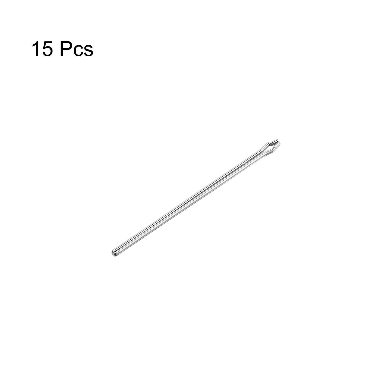 15Pcs 26mm Watch Band Link Cotter Pin, Stainless Steel 0.9mm Dia. Silver Tone