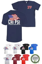 Chi Psi Fraternity Bella+Canvas American Flag USA Shirt