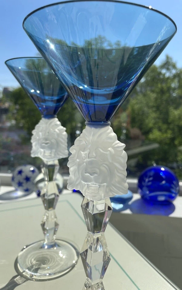 马提尼眼镜带褶皱狮子头/6 NACHTMANN - LALIQUE 风格 — 第 2/4 张图片