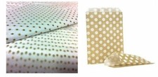 Gold Paper Bags & Gold Polka Dot Tissue Paper Mixed Sizes