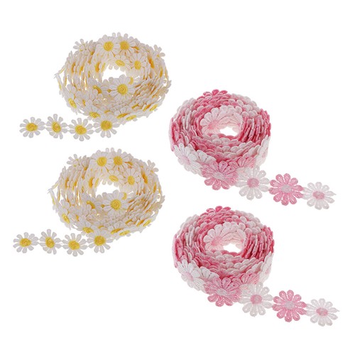 12 Yard Daisy Lace Trim Crochet Flower Ribbon Sewing Dressmaking Edging