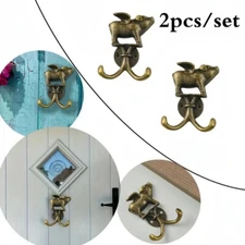 2 Pack Flying Pig Wall Hook Hanging Coat Keys Hats Towel Vintage Zinc Alloy Hook