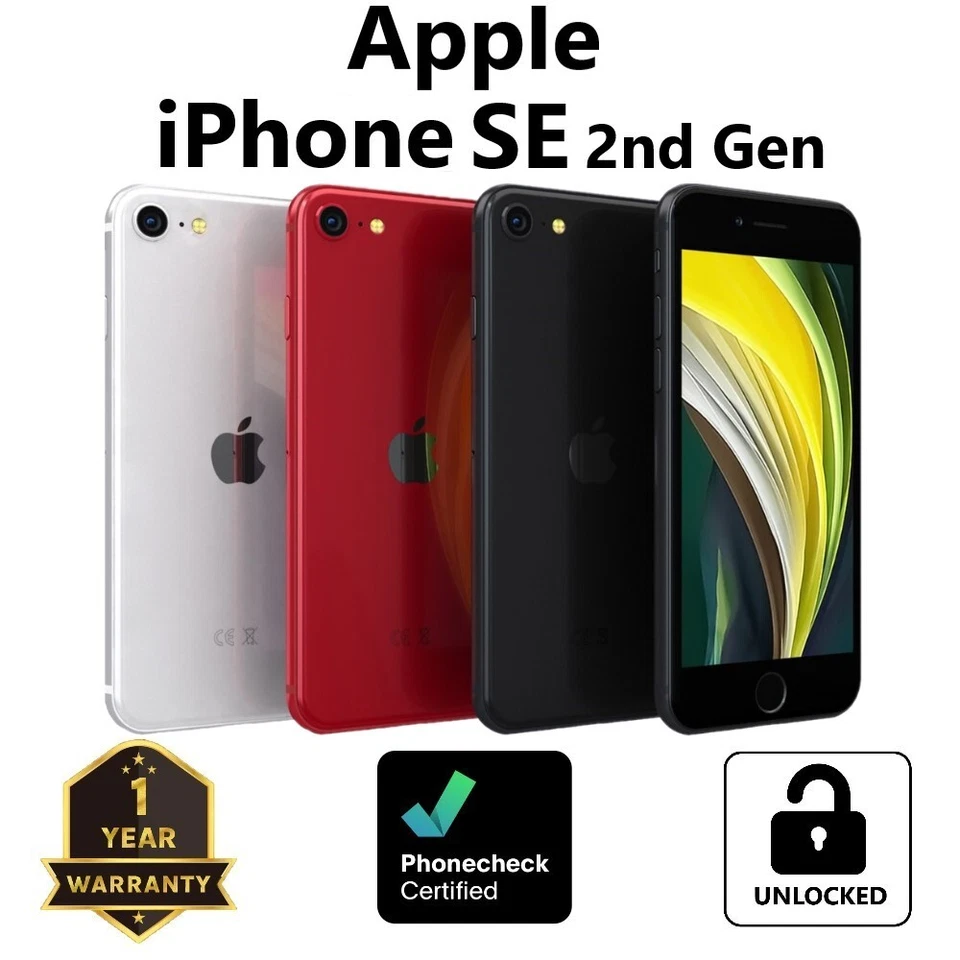 Apple iPhone SE 2nd Gen. - 64GB | 128GB | 256GB (Unlocked) A2275 - Excellent