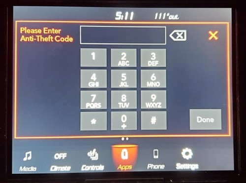 UAS/UAQ 4C Radio Unlock Code Anti-Theft Ram, Jeep, Dodge, Chrysler 8.4