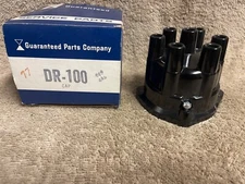 NOS GUARANTEED PARTS CO. DR-100 1940-1952 GM BUICK BLACK DISTRIBUTOR CAP 6 CYL