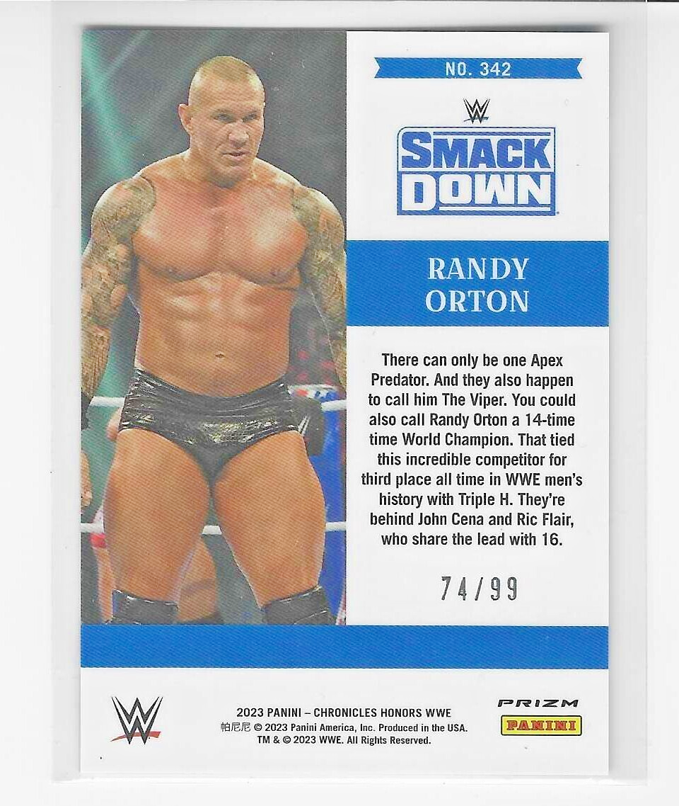 ＲandＹページ 2023 Panini WWE Chronicles RANDY ORTON #342 Honors Blue /99 | eBay