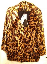 NWT St. John Gorgeous Animal Print Silk Jacket Sz 10 