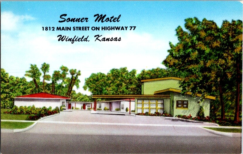 Vintage Postcard Sonner Motel Hwy. 77 Winfield KS Kansas J367 eBay