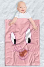 Looney Tunes Soft Fleece Baby Blanket, Cozy Crib Throw 30"x40" Porky Face