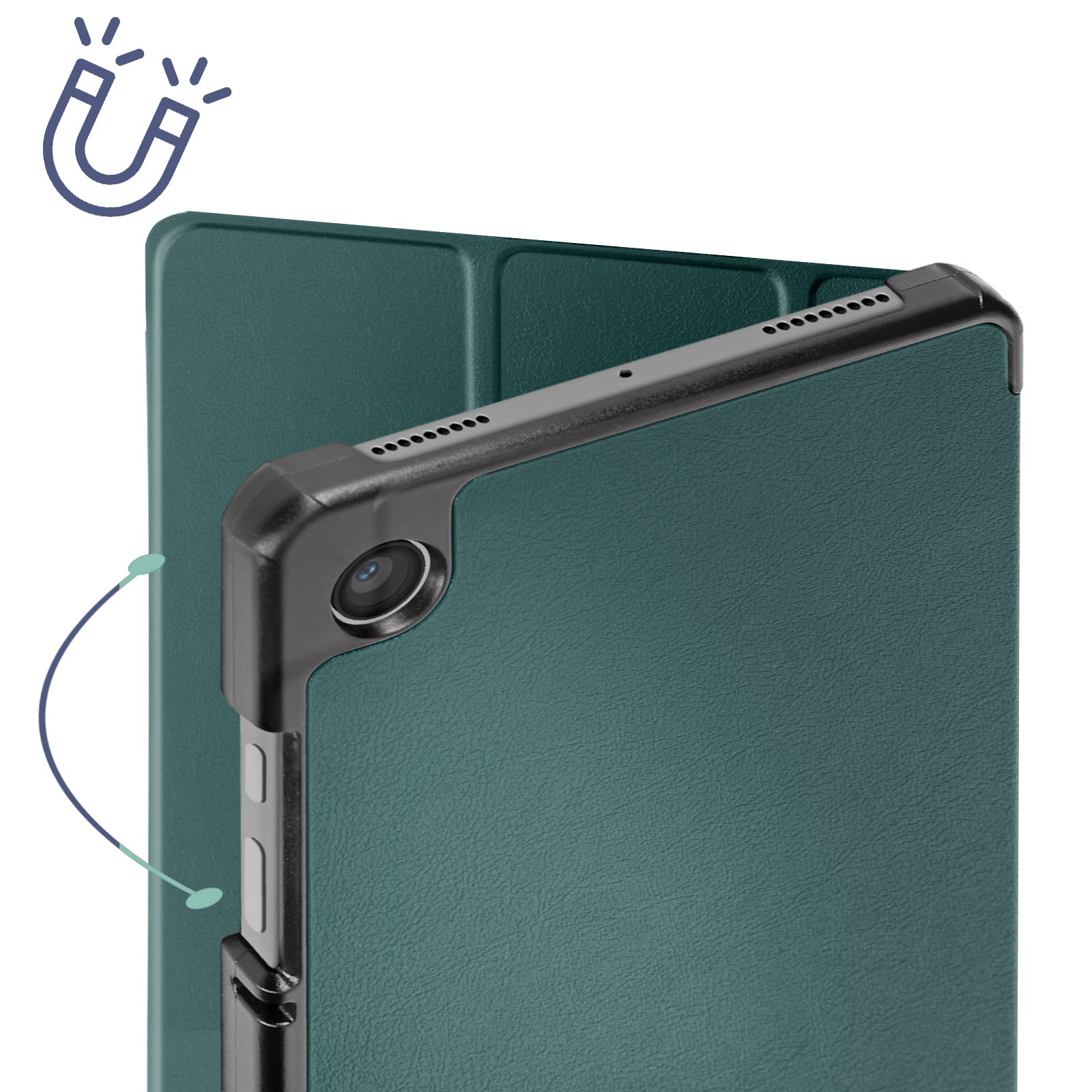 Coque Galaxy Tab A9 Plus antichoc et fine vert clair avec rabat - 4