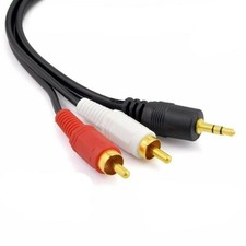 NEW 5ft 3.5mm AUX Stereo to 2 RCA Male Audio Y Cable Adapter Cord For MP3 iPod