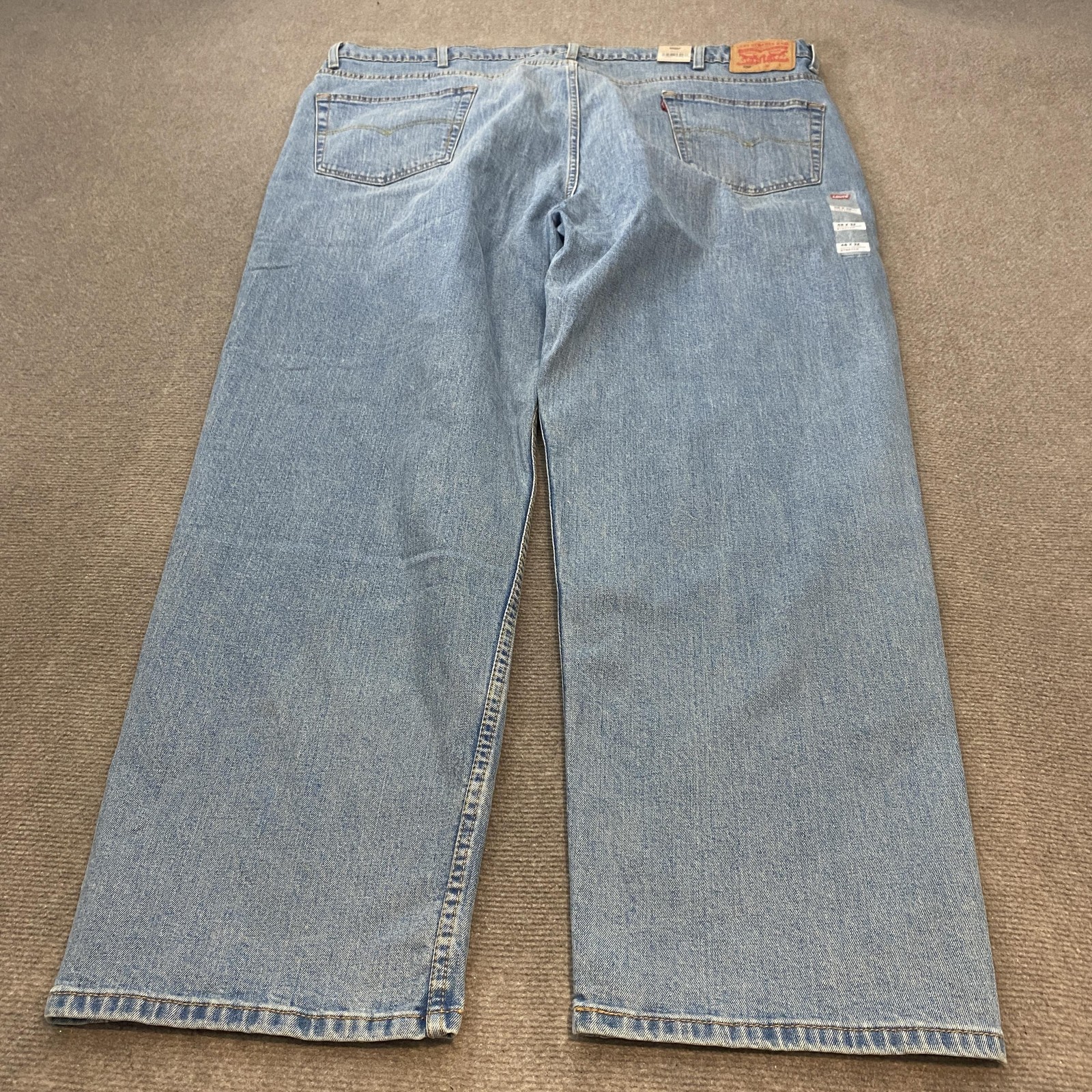 Mens 48x32 Blue Light Wash Relaxed Tapered Denim Big & Tall
