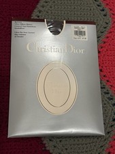 Vintage Christian Dior Pantyhose 614 Ultra Silken Sheer Control Top Size 1 Gray