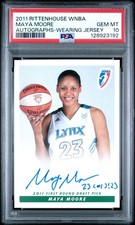 2011 Rittenhouse WNBA Maya Moore Auto-Wearing Jersey Minn Lynx PSA 10