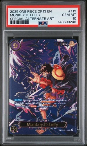 Monkey D. Luffy OP09-119 Special Alternate Art OP13 One Piece PSA 10 *246