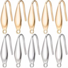1 Box 80Pcs Earring Hooks Stainless Steel Ear Wires Fish Hooks 18K Gold Plate...