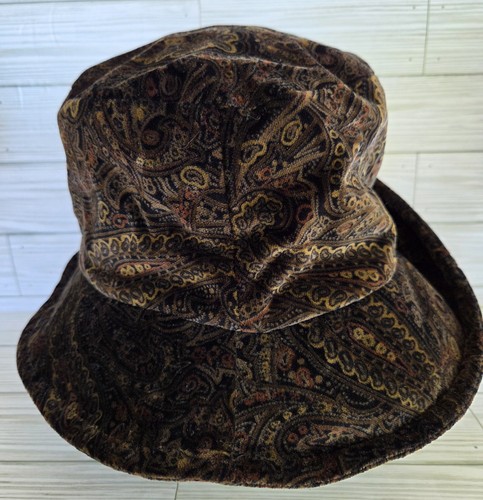 Neckworks Womens Bucket Hat One Size Polartec Lined Paisley Boho US Made Brown - Picture 12 of 14