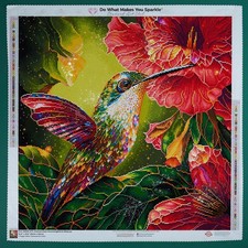 Diamond Art Club Stained Glass Hummingbird & Hibiscus Diamond Painting