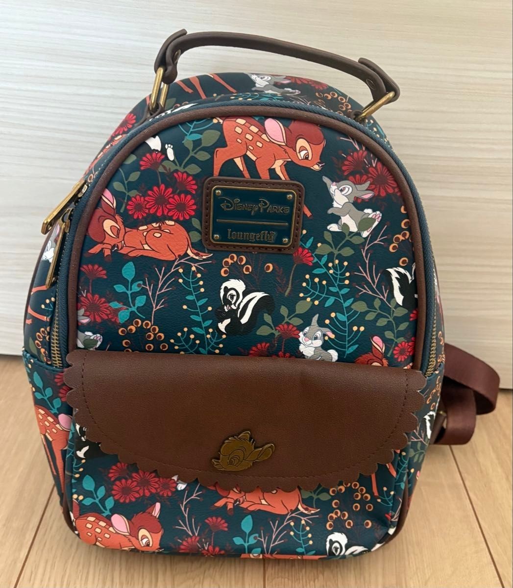 Loungefly Bambi Tonuske Flower Backpack Disney Store Japan Used F/S