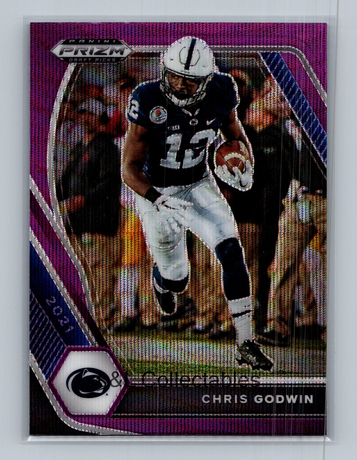 2021 Panini Prizm Draft Picks Collegiate #65 Chris Godwin Purple Wave