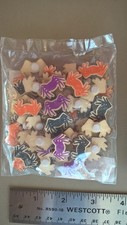 Halloween 50 Adhesive Spiders Wood Cutouts Dimensional Embellishments Stickers