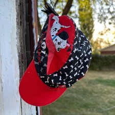 Vintage 101 Dalmatians Disney Hat painter Cap White black Red Youth One Size