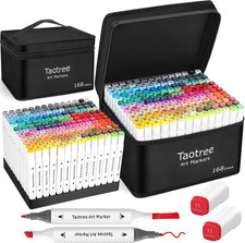 Alcohol Markers Set 168 Colors with Case Holders, Dual Tips Art Coloring Marke
