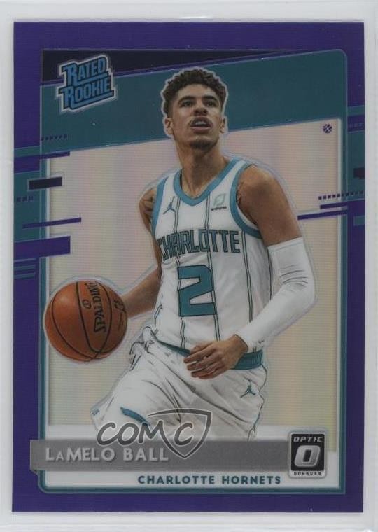 2020-21 Panini Donruss Optic Rated Rookie Purple Prizm Lamelo Ball #153