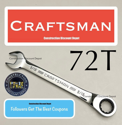 Craftsman 9/16'' 12 Point SAE Ratcheting Combination Wrench CMMT42564 Chrome