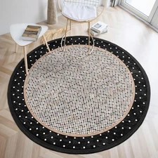 100*100cm Elegant Round Mat, Rectangular Carpet with Velvet Texture and High-Def