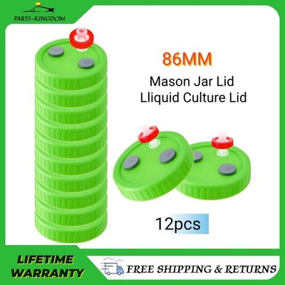 Mushroom Liquid Culture Mycelium JAR LIDS,Set of 12, Wide Mouth With PTFE Filter