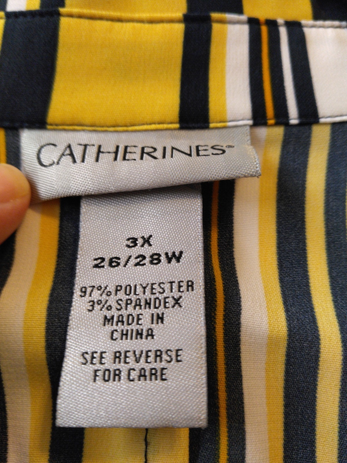 Catherines Button Down Top Plus Size 3X Yellow Bl… - image 4