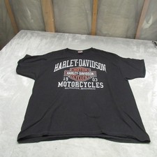 Harley Davidson Shirt Mens XL Black Motorcycles Peterson's Graphic Babe Beach