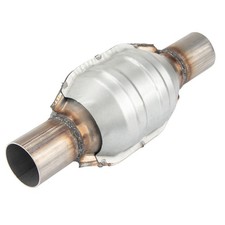1x 2.25 Inch Universal Spun Catalytic Converter High Flow Stainless Steel