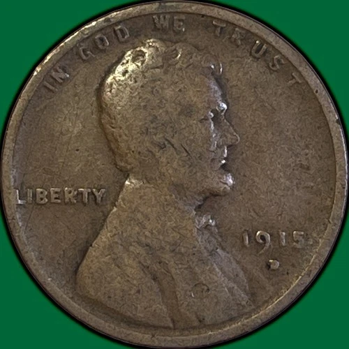 1915-D Lincoln Wheat Cent Very Good VG Coin #36117