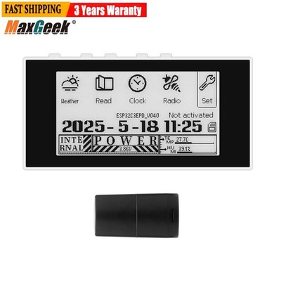 HAMGEEK RW01 Mini E-Ink Reader E-Book Reader (Black Panel) for Weather Clock
