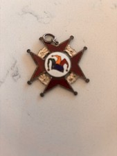 German Karneval Fasching Enameled Jester Medal Red Star Carnival Order Pendant