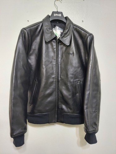 Schott NYC LC Detroit 100% Leather Bomber Jacket. Black NWT Size L.