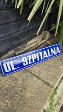 Vintage - Polish Enamel Street Sign (Ul. Szpitalna)|Original Sign|70x15cm