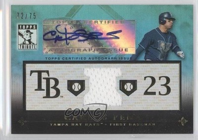 2010 Topps Tribute Relic Blue 72/75 Carlos Pena #TAR-CP Auto i2k
