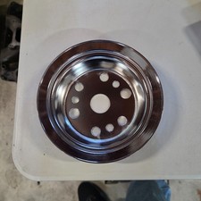 Sbc Crank Pulley 1-groove V-belt Chrome Short Water Pump.