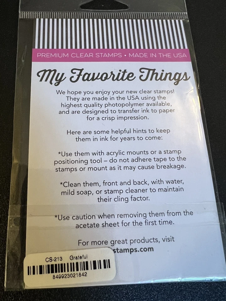 Estampillas transparentes My Favorite Things MFT "gradecidas" CS-213 NUEVAS Foto 3 de 3