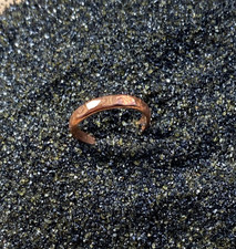 Copper Ring Stackable Hammered Rings band Size 6.5 Promise Ring Unisex 3mm thick