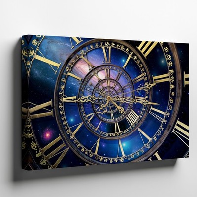 Wall Art Mesmerizing spiral of antique clock gears and faces unfurls against a
