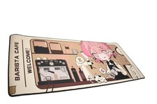 Anime Barista Cafe Extended Mouse Pad Desk Mat Gaming XXL Rubber Base 35x16