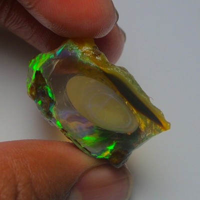 Ethiopian Oil Opal Specimen  30.00 cts Natural Rough Gemstone - Fire Opal Roug