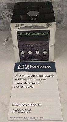 Emerson CKD3630 Sound Cube CD Player Clock Radio Alarm w Manual TESTED WORKS (FJ