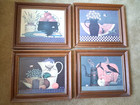 4 DECORATIVE FRAMED KITCHEN PICTURES — photo 1