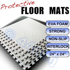 WHITE Home Gym Workshop  Anti-Fatigue Flooring Mats Tiles Interlocking EVA Foam