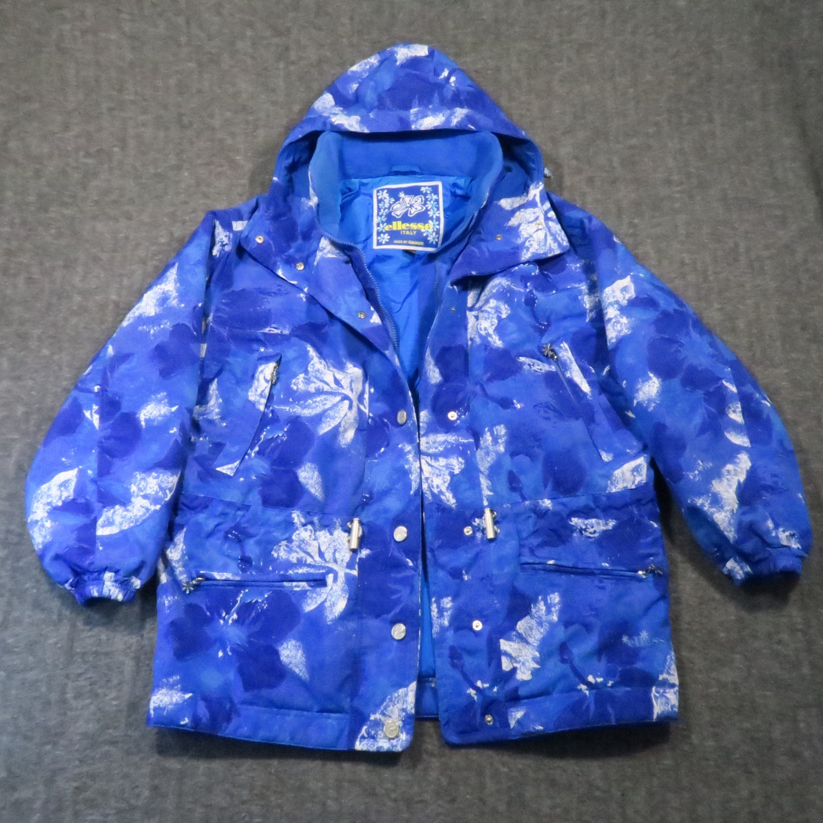 Ellesse Goldwin Ski Jacket Womens L Blue Floral Padde… - Gem